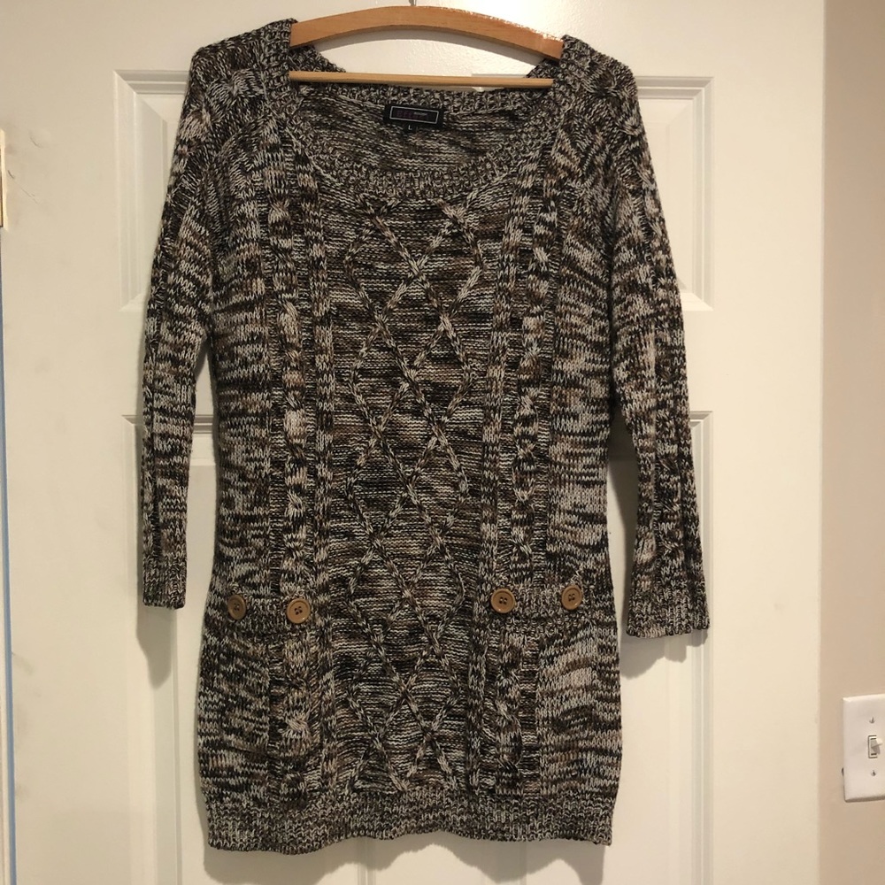 Black, brown, white long Sweater